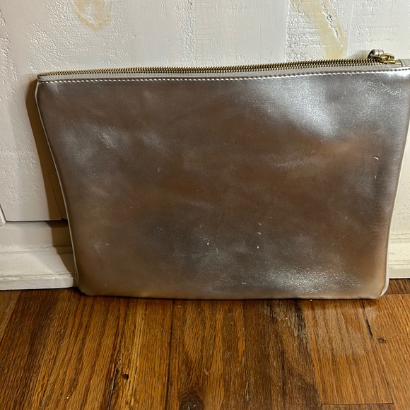 J.Crew laptop case. Silver 12 X 9. Some wear/scuffs. - Picture 1 of 3